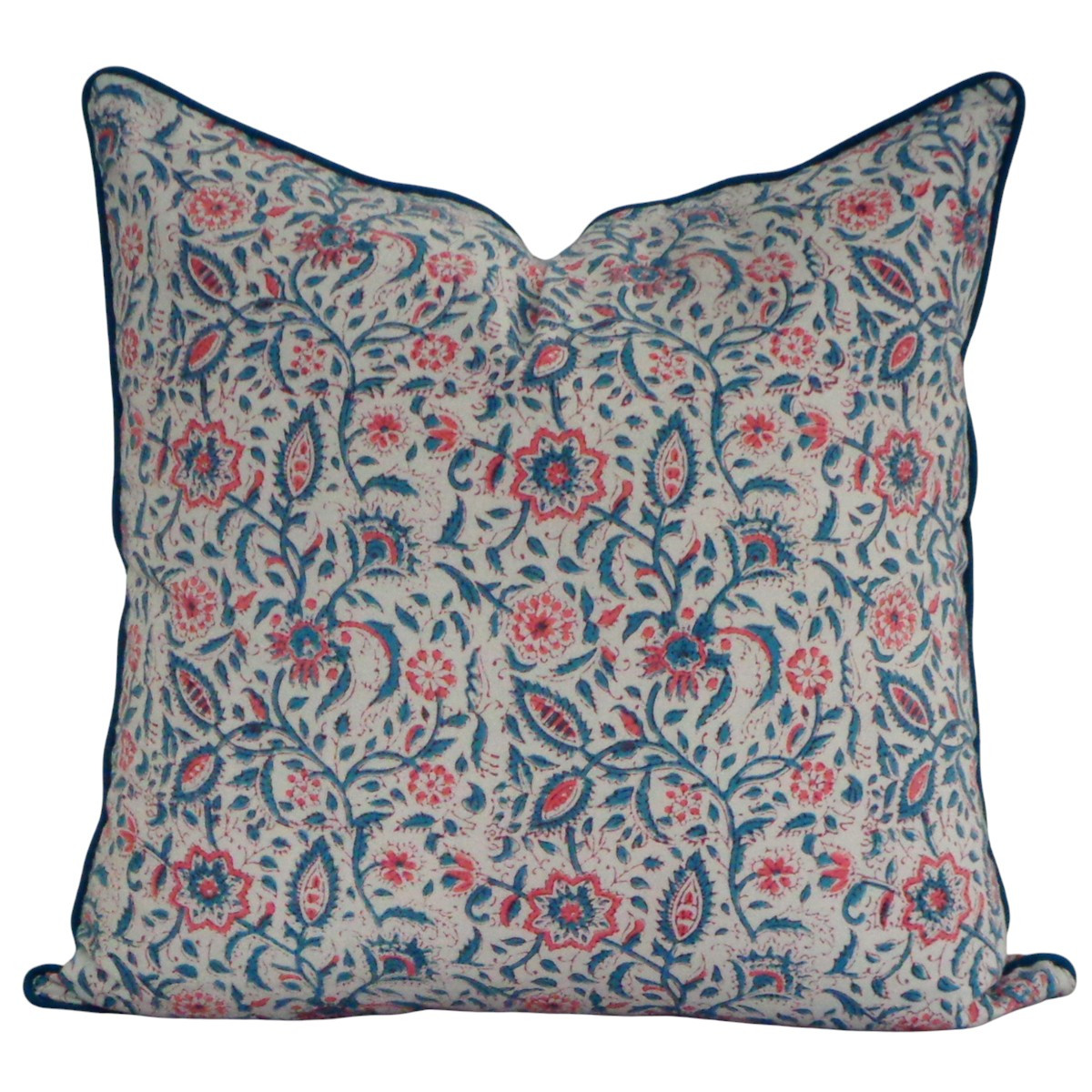 Piping Cushion Cover 50x50 cms Rukmani Maroon Open Blue 620609