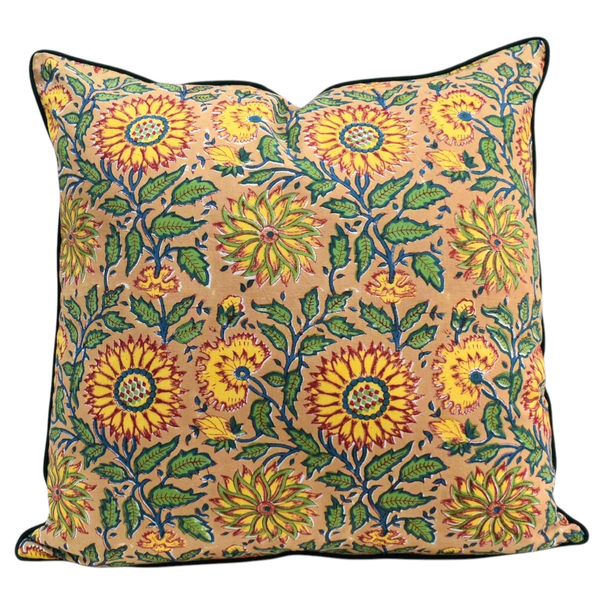 Piping Cushion Cover 50x50 cms   Surajmukhi Canary Gud 102383