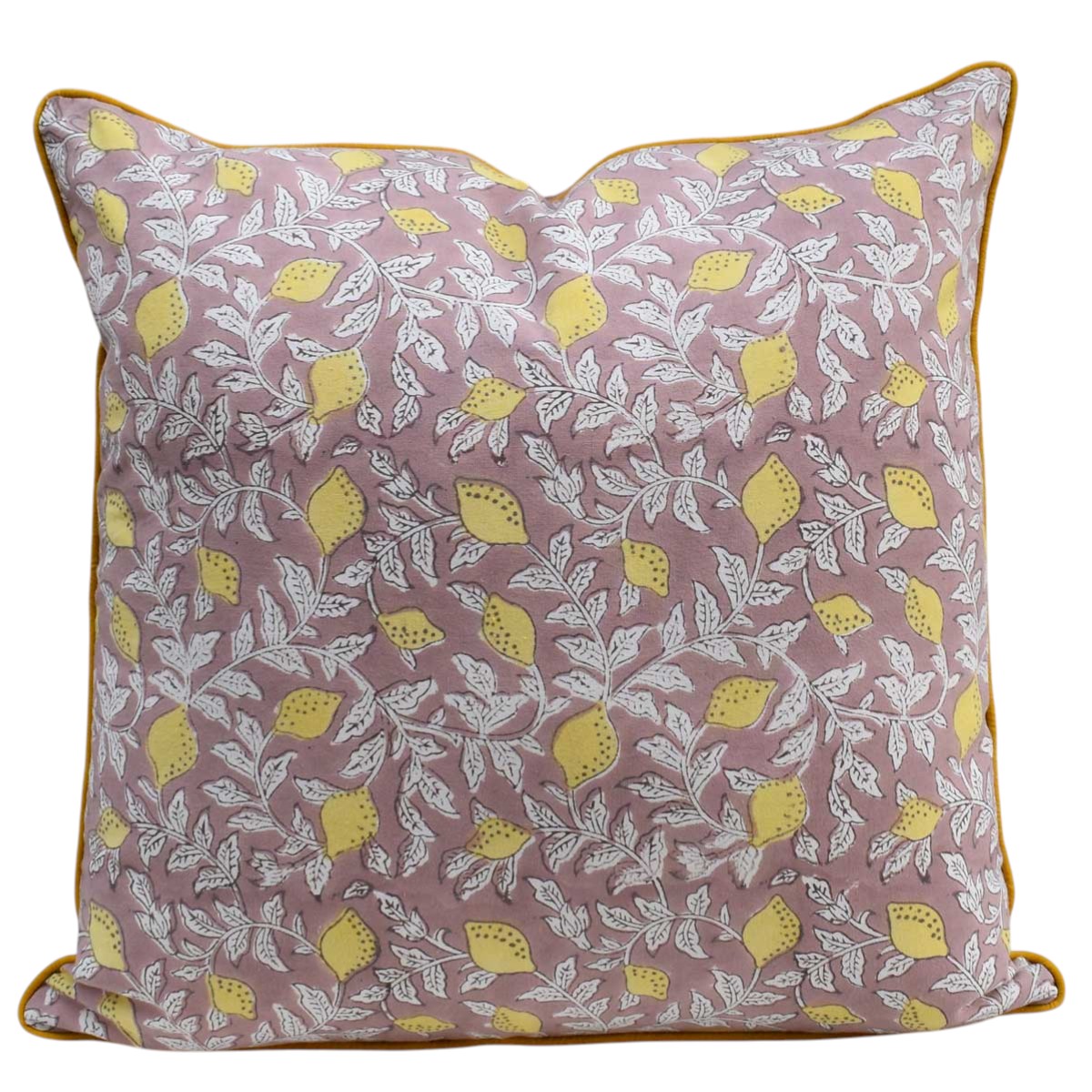 Piping Cushion Cover 50x50 cms Lemon Earth 202404