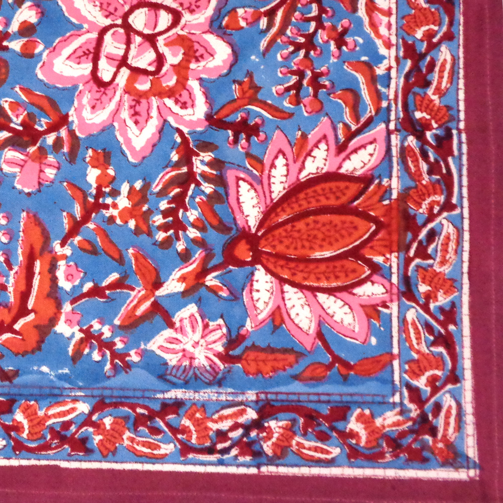 Hand Block Printed Cotton Canvas Table Mat 32x48 cms Set of 2 Table mats Firdaus Gud 204865