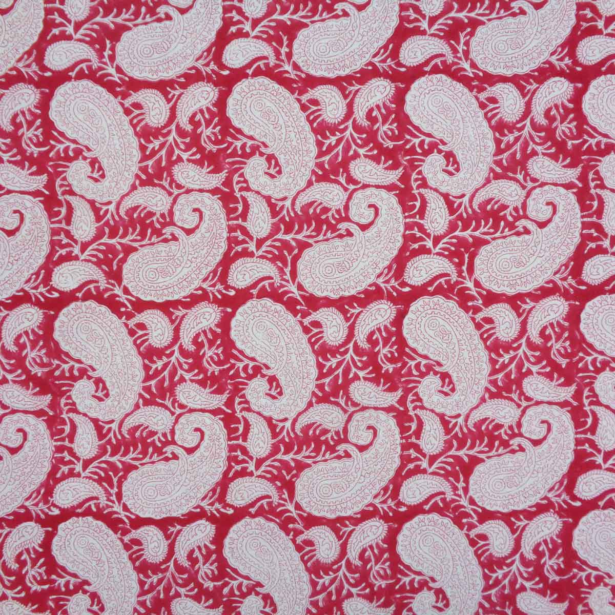 Hand Block Printed Cotton Tablecloth 150x220 cms Ambi Raspberry 620630