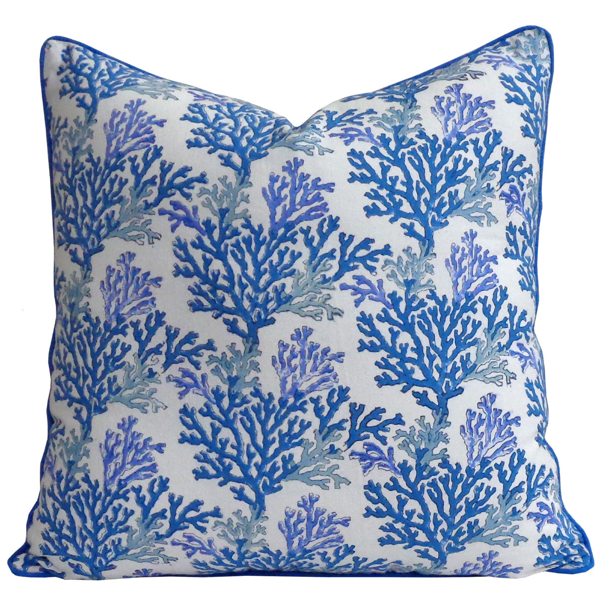 Piping Cushion Cover 50x50 cms Coral Multi Blue 502087