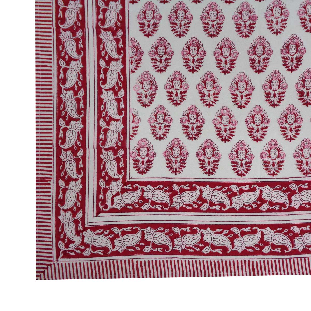 Hand Block Printed Cotton Tablecloth 150x220 cms Boota Lolipop 302334