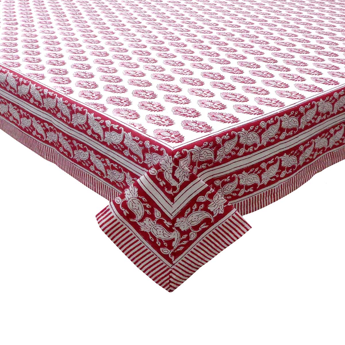 Hand Block Printed Cotton Tablecloth 150x220 cms Boota Lolipop 302334