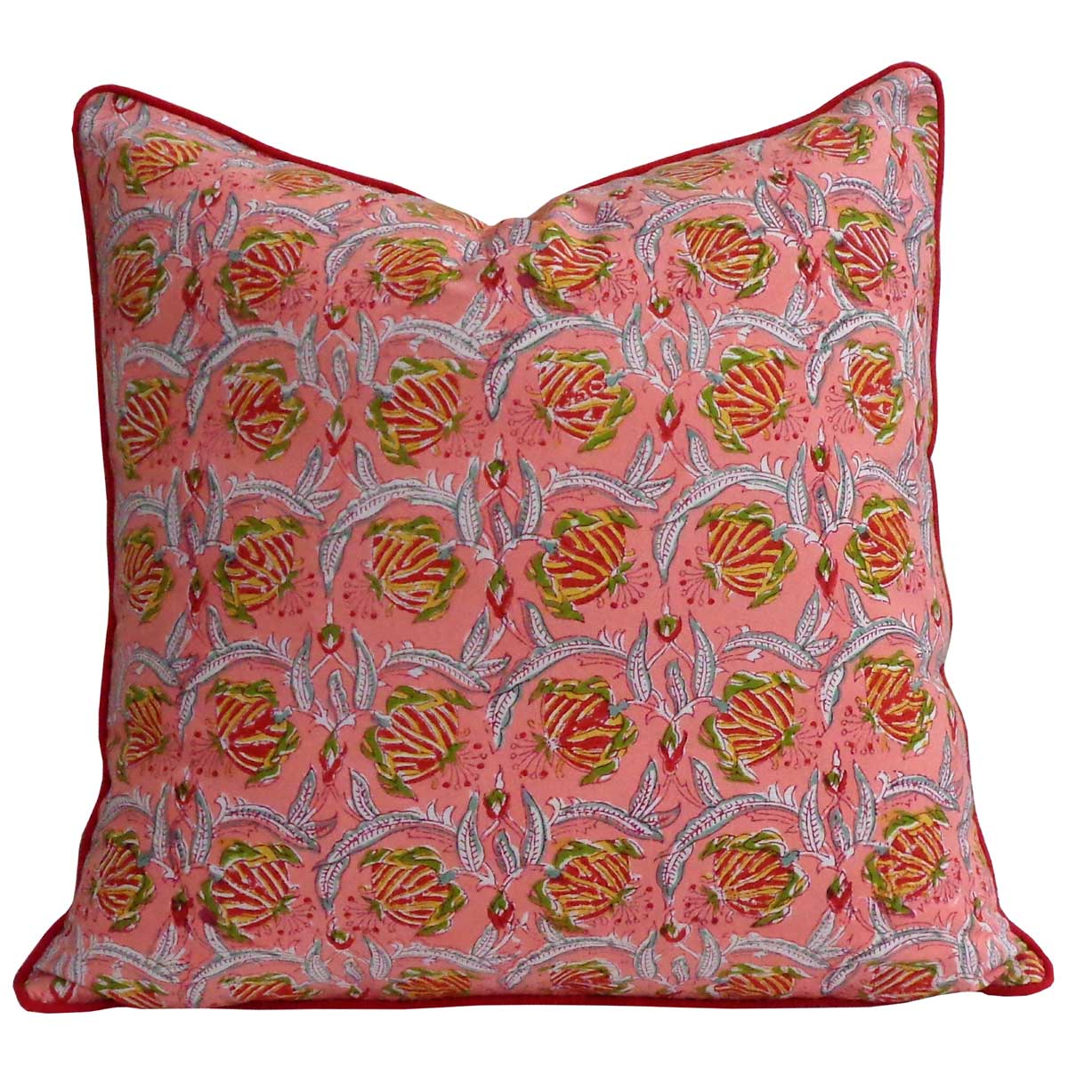 Piping Cushion Cover 50x50 cms Frost Pink Floral 202816