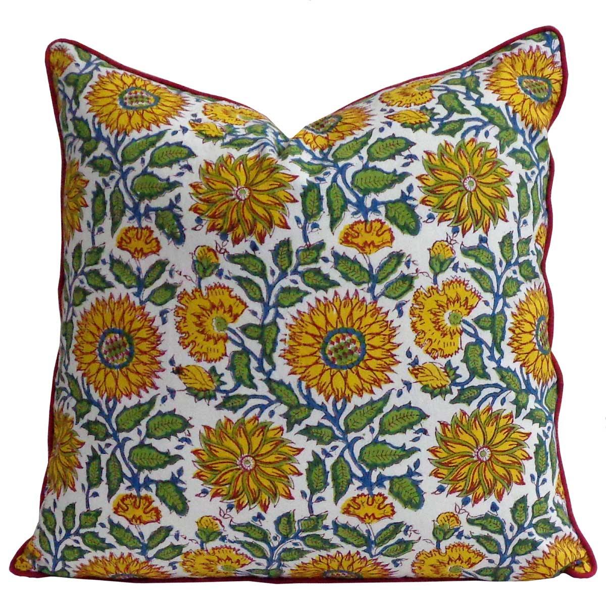 Piping Cushion Cover 50x50 cms Surajmukhi Canary Open 200870