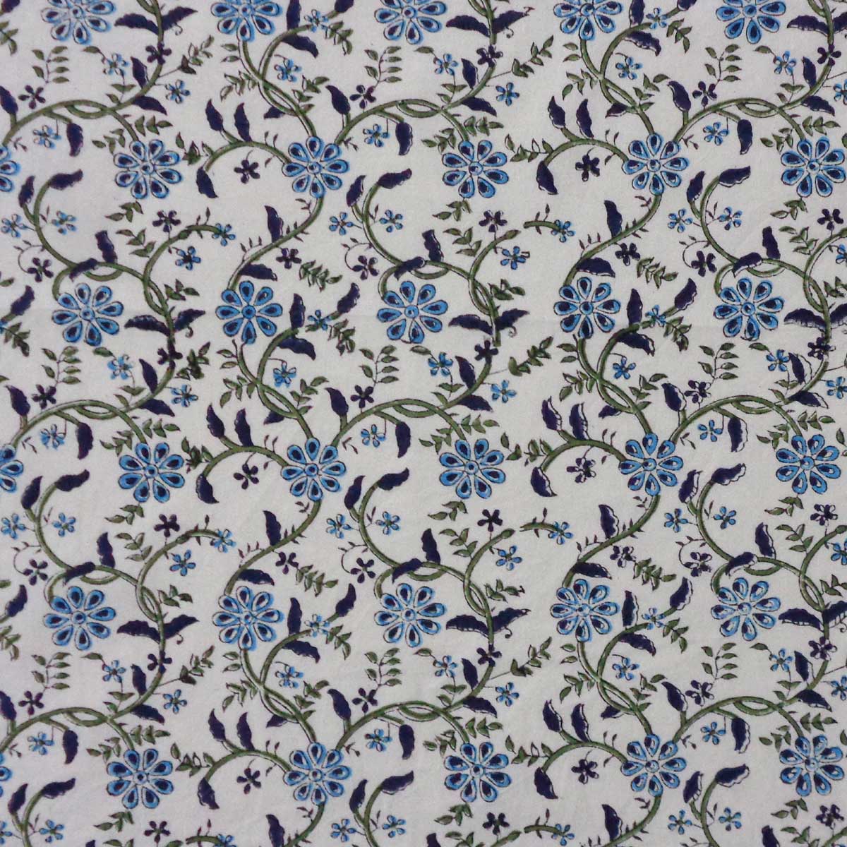 Hand Block Printed Cotton Napkin 45x45 cms Set of 4 Napkins Ragini Blue 106149