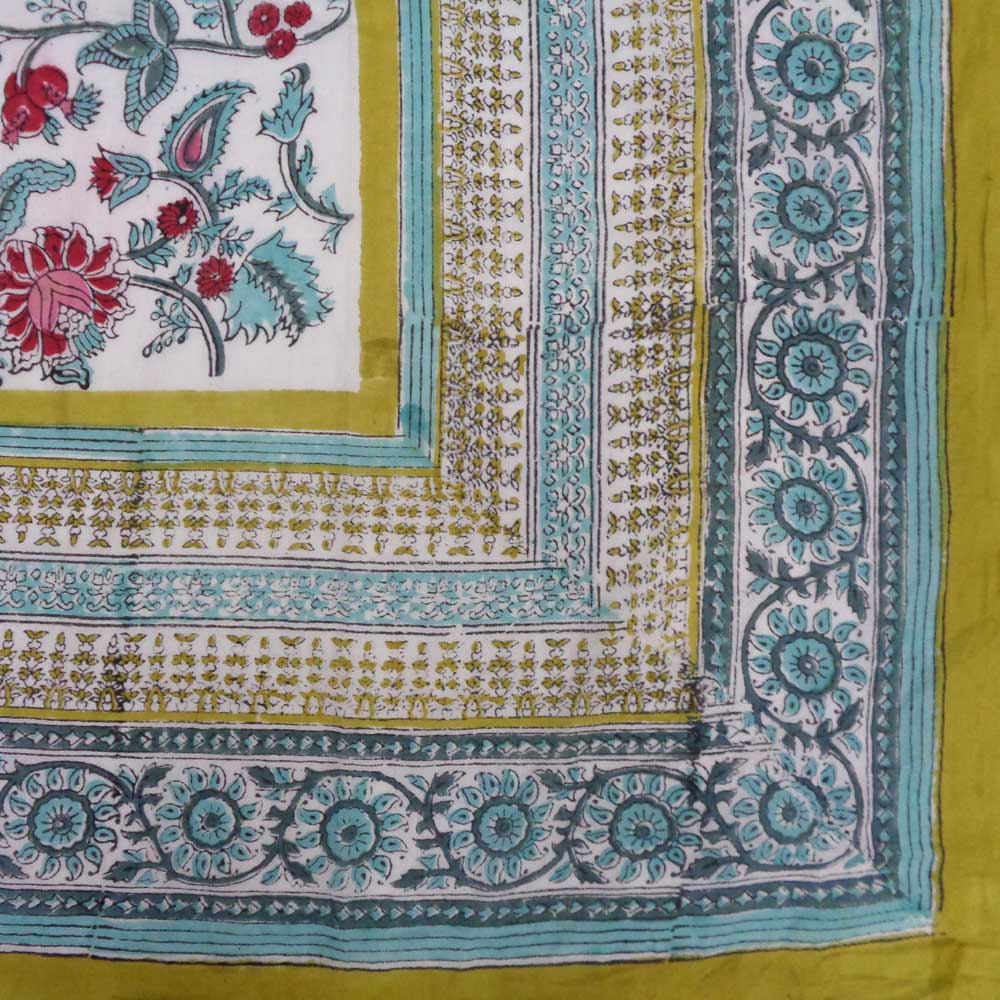 Beach Wrap Sarong Womens Swimwear Wraparound Pareo Soft Cotton Hand Block Printed  Phuljhari Olive Open 208323