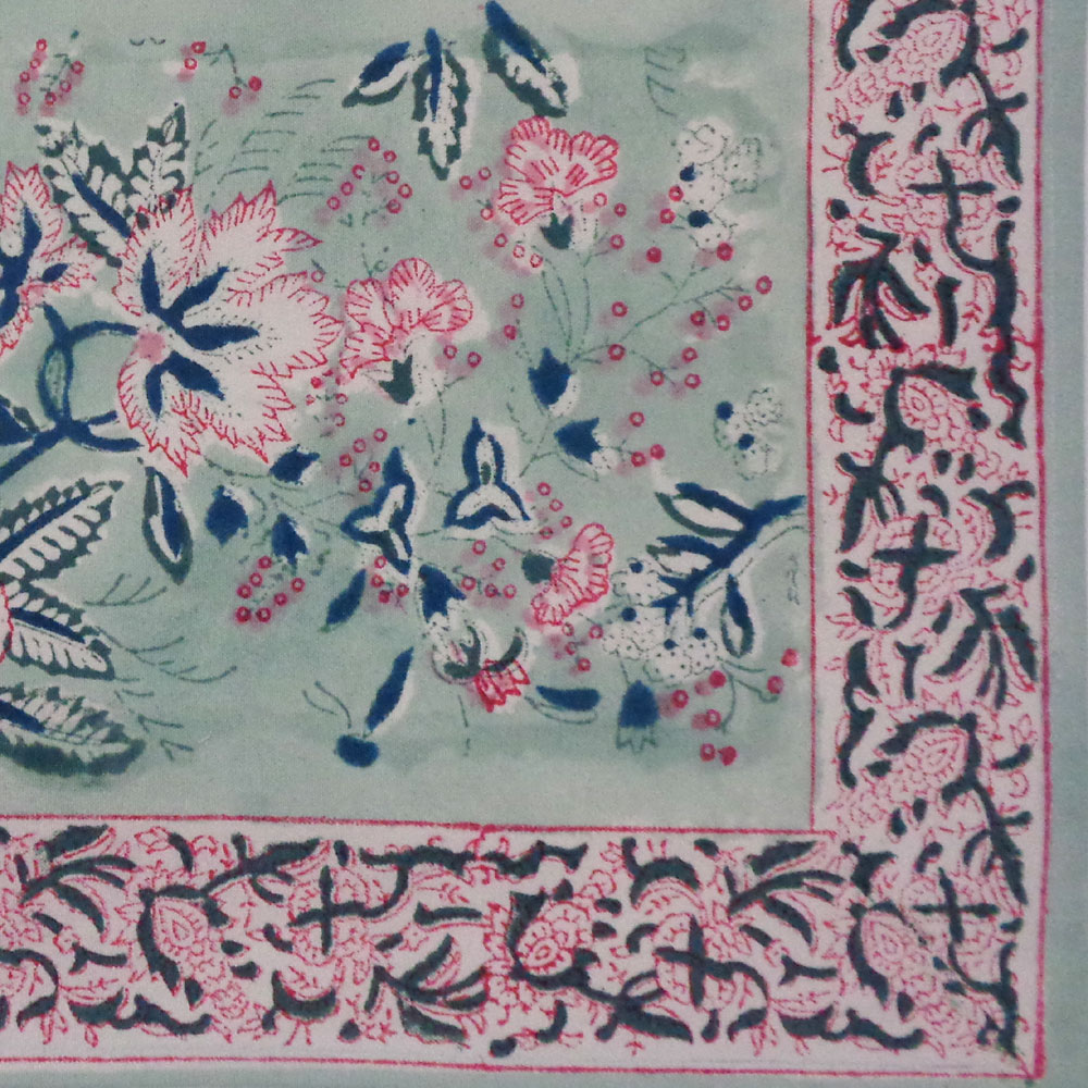 Hand Block Printed Cotton Canvas Table Mat 32x48 cms Set of 2 Table mats Naya Gulab Gud 102449