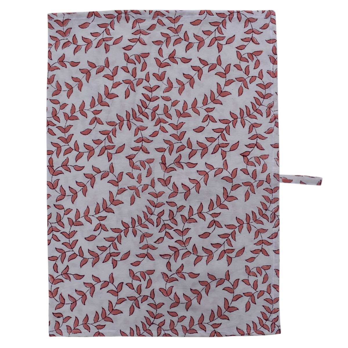 Hand Block Printed Cotton Kitchen Towels 50x70 cms Harmony Peach Open 260414