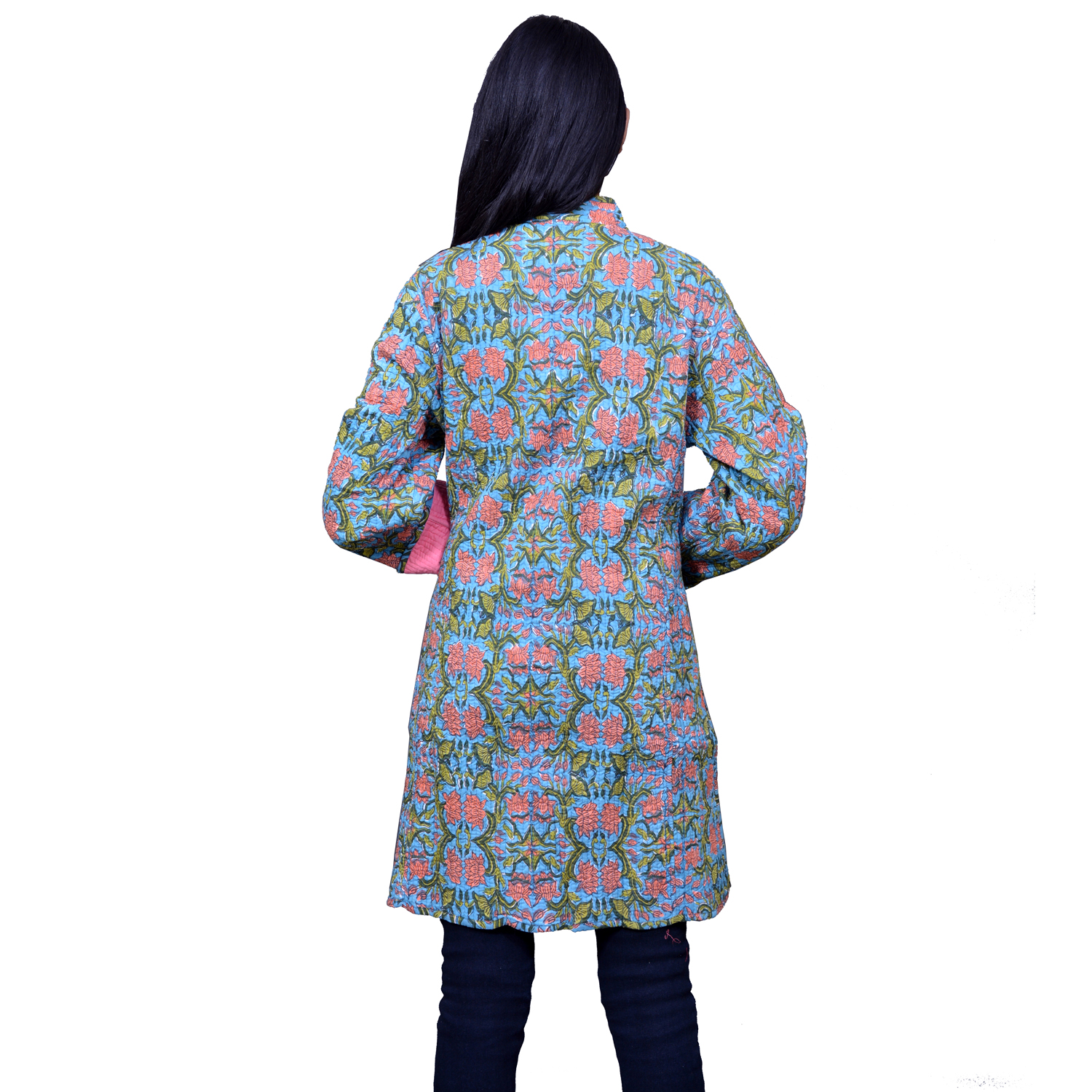 Quilted Jacket Size Long Length Lotus Green Gud 204895