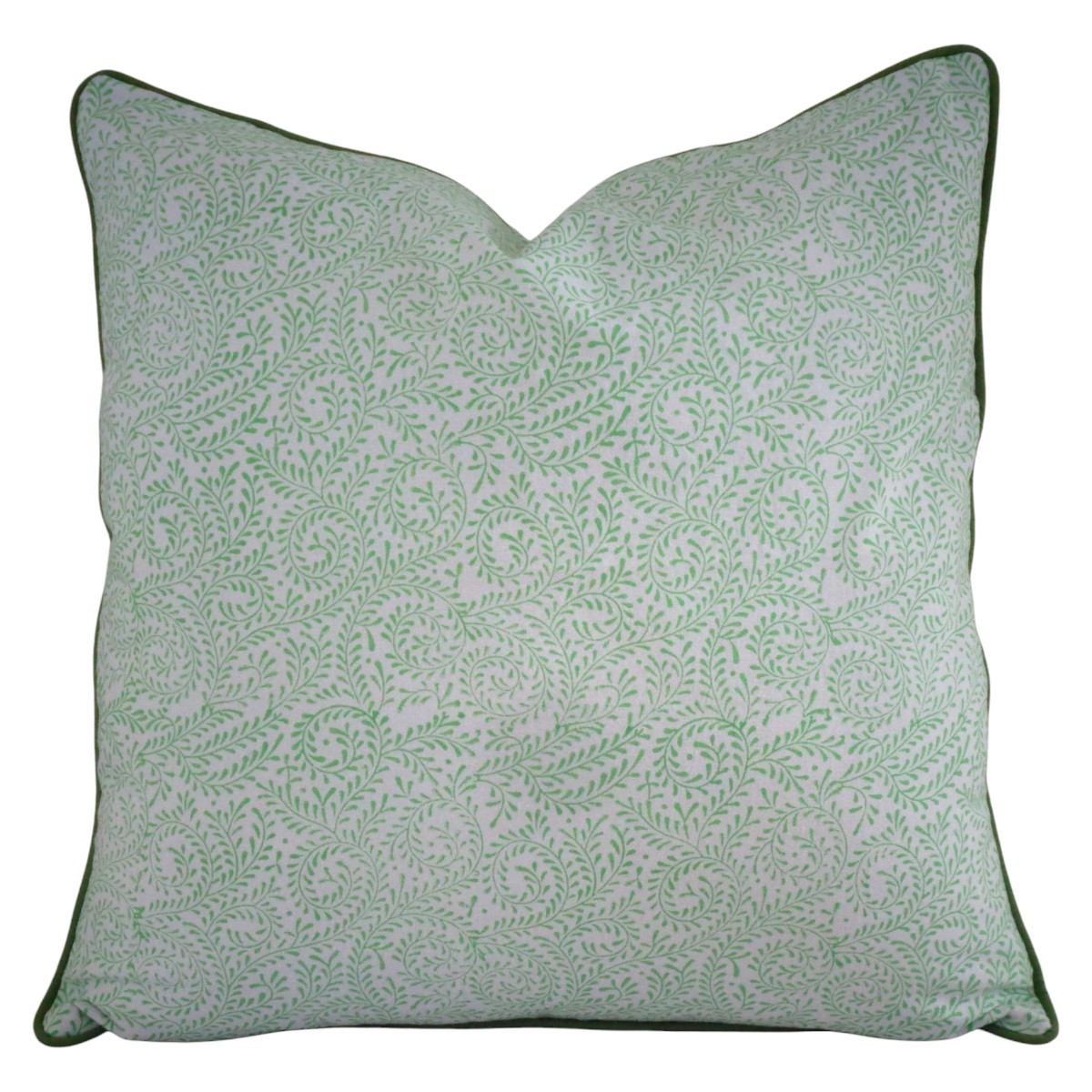 Piping Cushion Cover 50x50 cms Leaves Green 100707