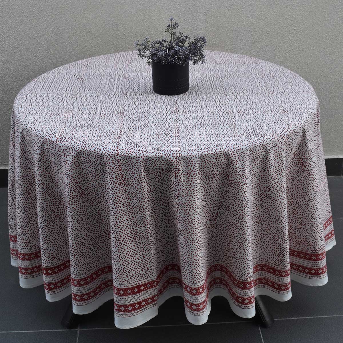 Round 220 cms Cotton French Design Table Cover EKR 17