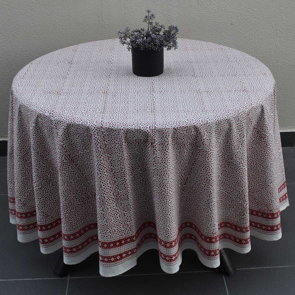 Round 220 cms Cotton French Design Table Cover EKR 17