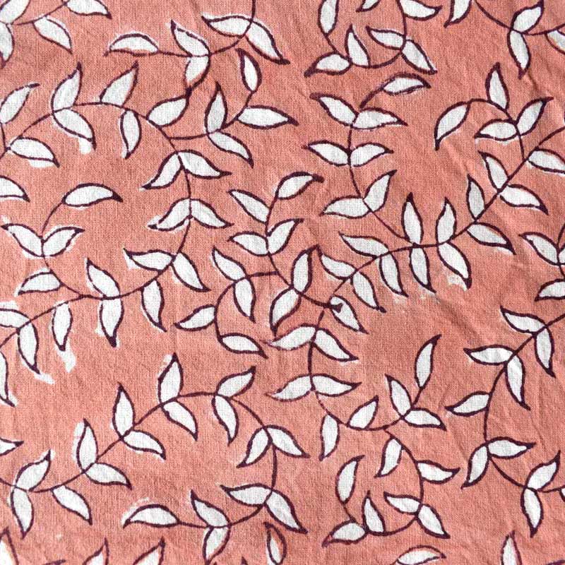 5 Yard Running Fabric Jaipur Block Printed Cotton 20 Sheeting Fabric Harmony Peach Fill 260415