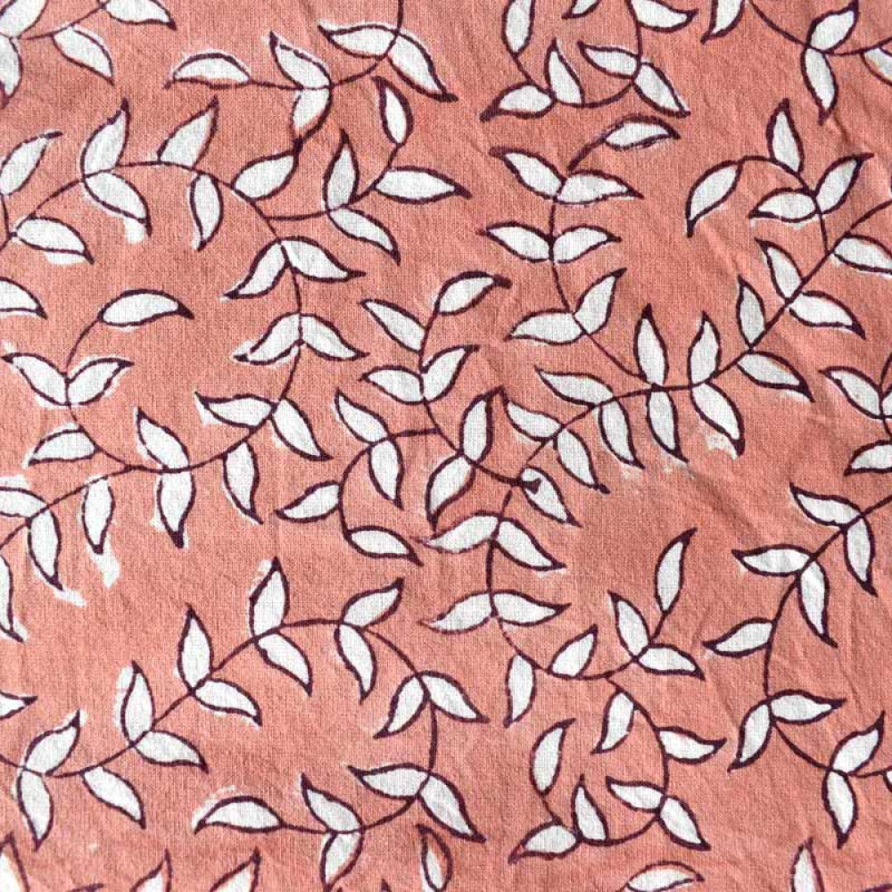 Image of 5 Yard Running Fabric Jaipur Block Printed Cotton 20 Sheeting Fabric | Harmony Peach Gud 260415