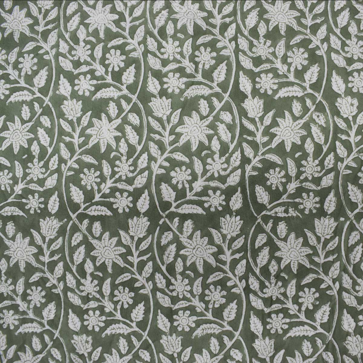 5 Yard Running Fabric Jaipur Block Printed Cotton 20 Sheeting Fabric Mogra 202540