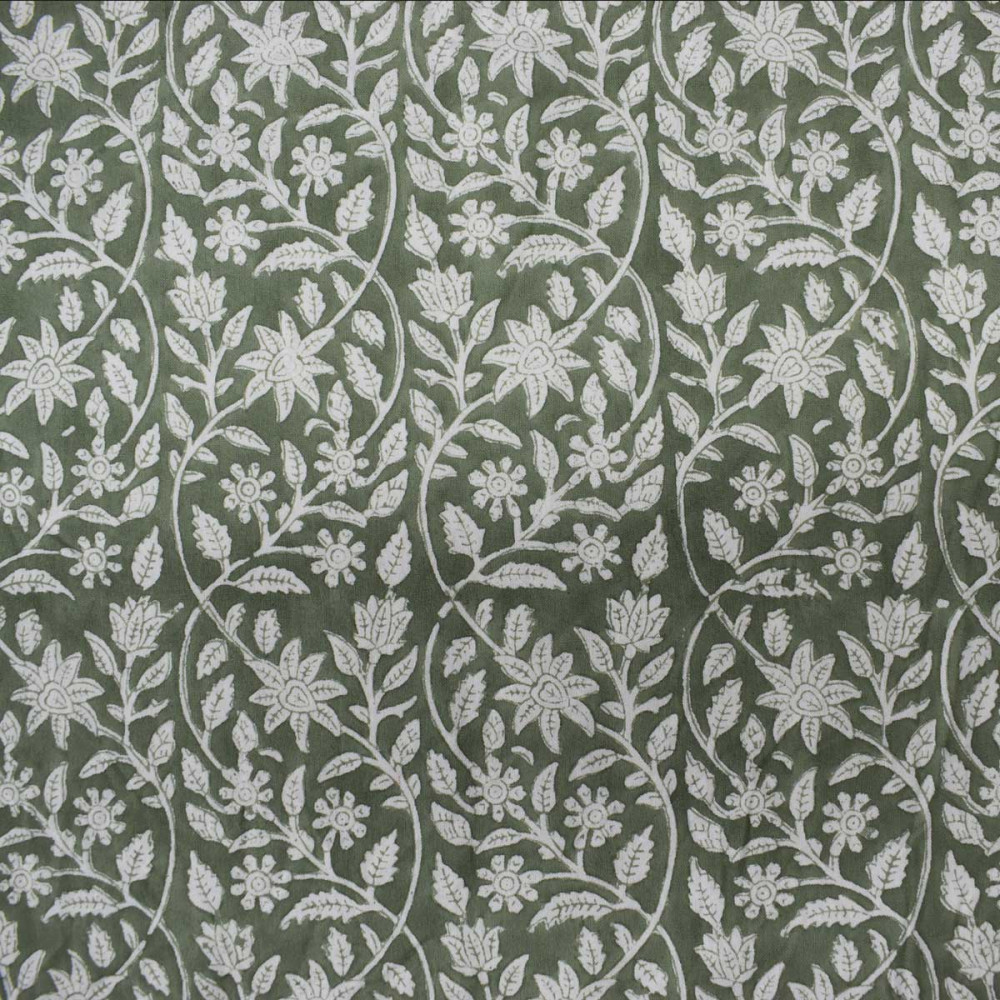Image of 5 Yard Running Fabric Jaipur Block Printed Cotton 20 Sheeting Fabric | Mogra 202540