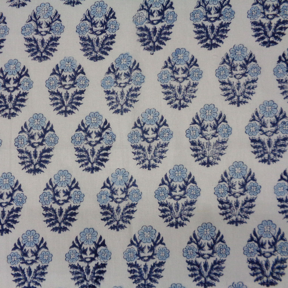 5 Yard Running Fabric Hand Block Printed Cotton 20 Sheeting Fabric FABRIC20S Boota Starlight Open 208647