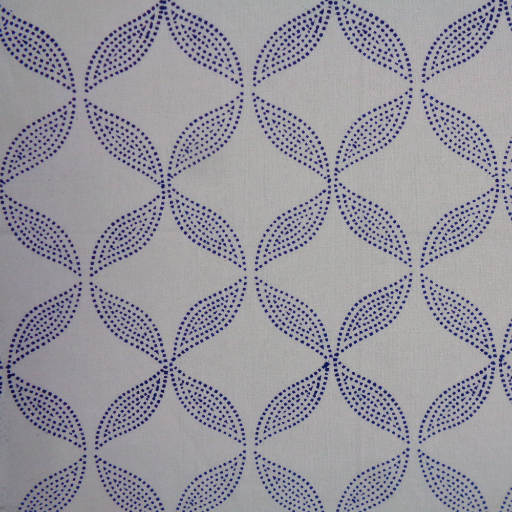 5 Yard Running Fabric Hand Block Printed Cotton Fabric Dotty Leaves 204279
