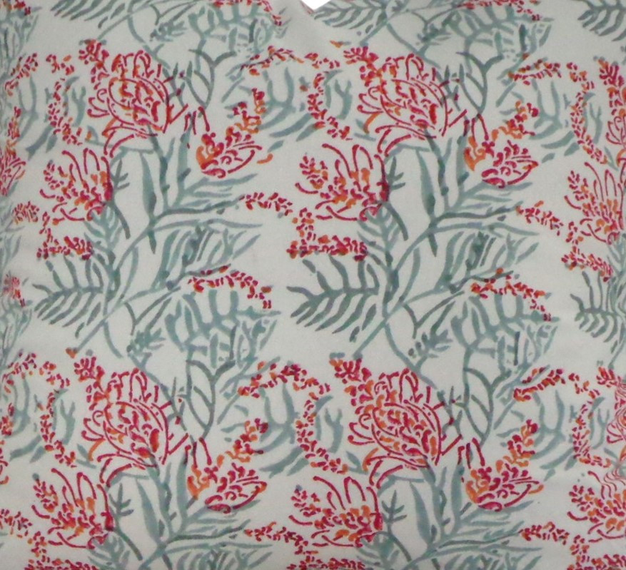 5 Yard Running Fabric Jaipur Block Printed Cotton 20 Sheeting Fabric  Lilas Tango Lily 202508