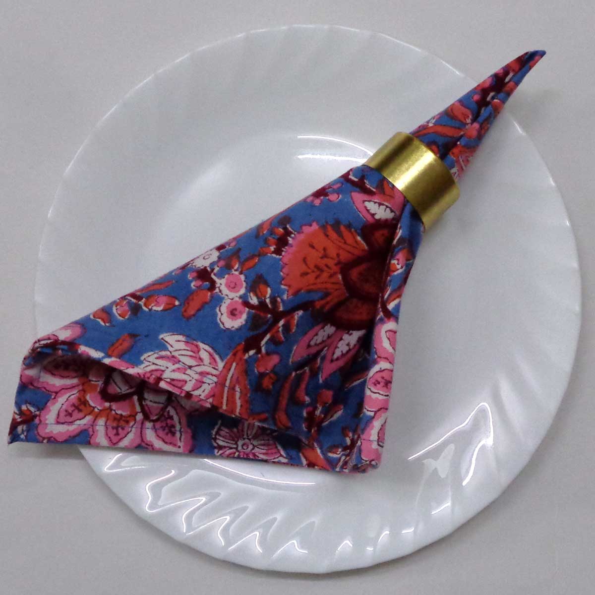 Hand Block Printed Cotton Napkin 45x45 cms Set of 4 Napkins Firdaus Gud 204865