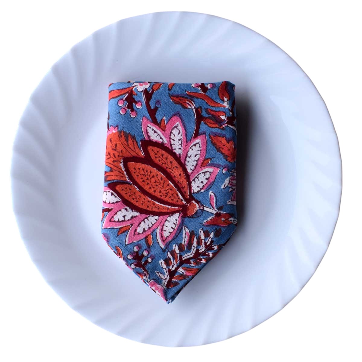 Hand Block Printed Cotton Napkin 45x45 cms Set of 4 Napkins Firdaus Gud 204865