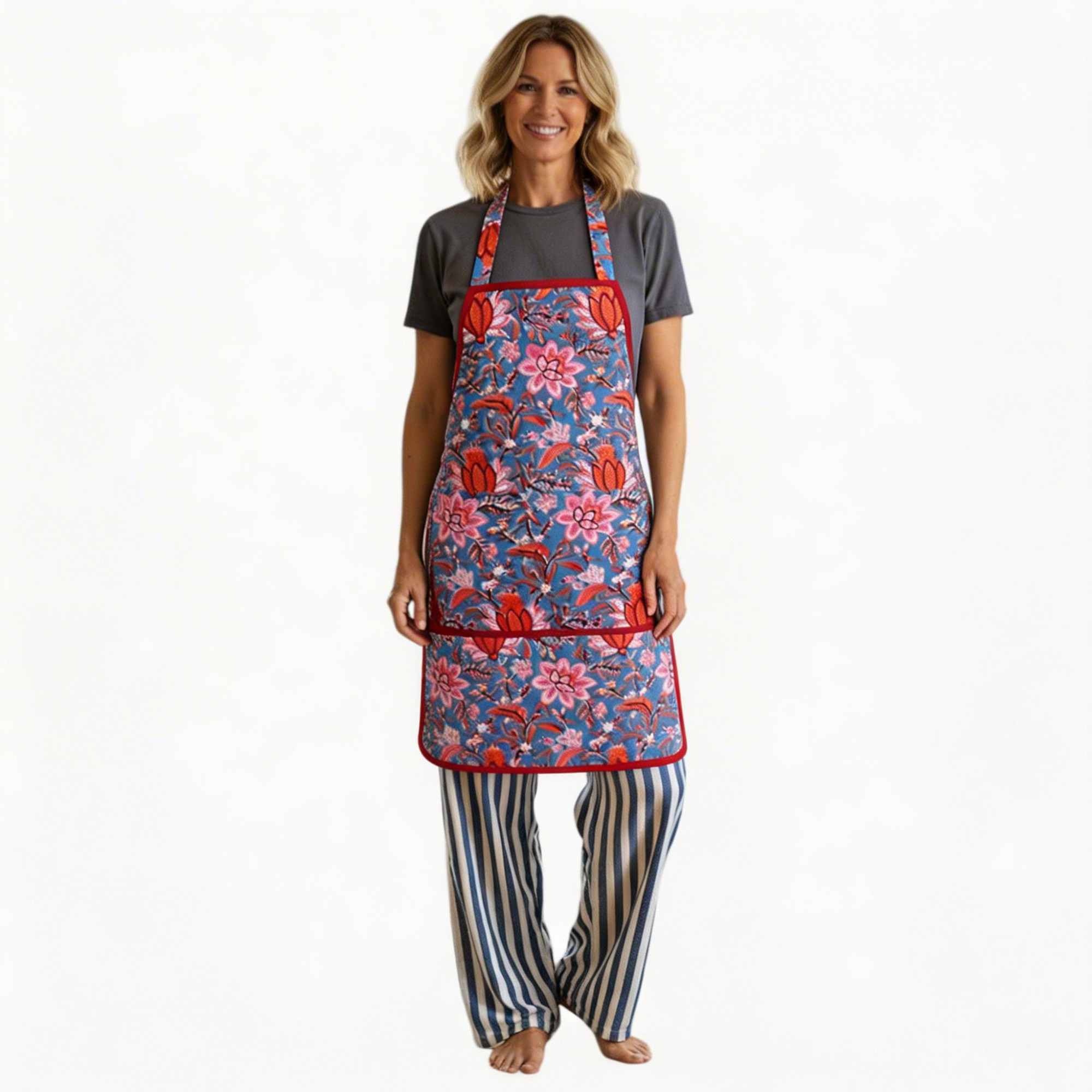 Indian Block-Printed 100 Cotton Apron Firdaus Gud 204865