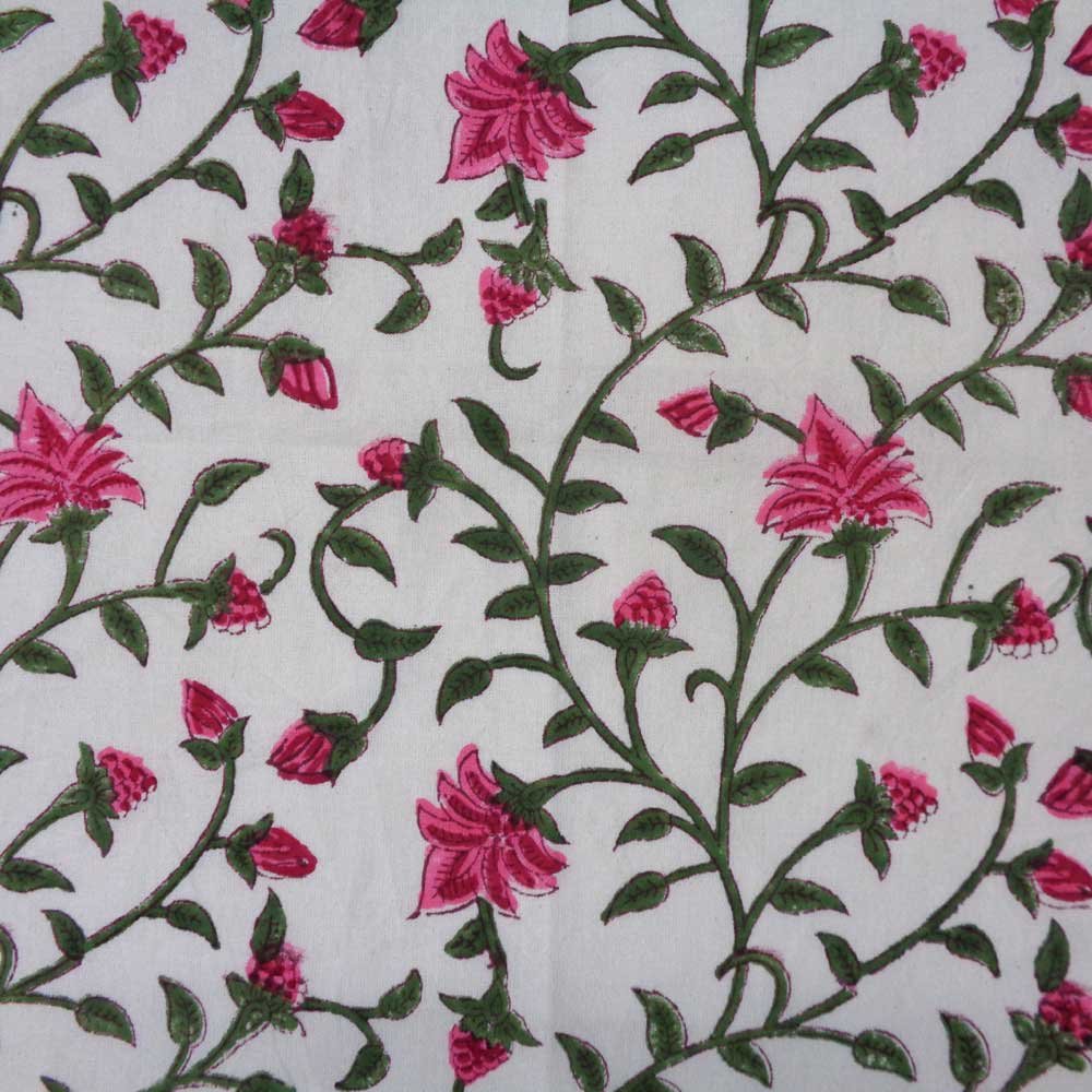 Hand Block Printed Cotton Napkin 45x45 cm Set of 4 Napkins Floral Bale Pink 103562