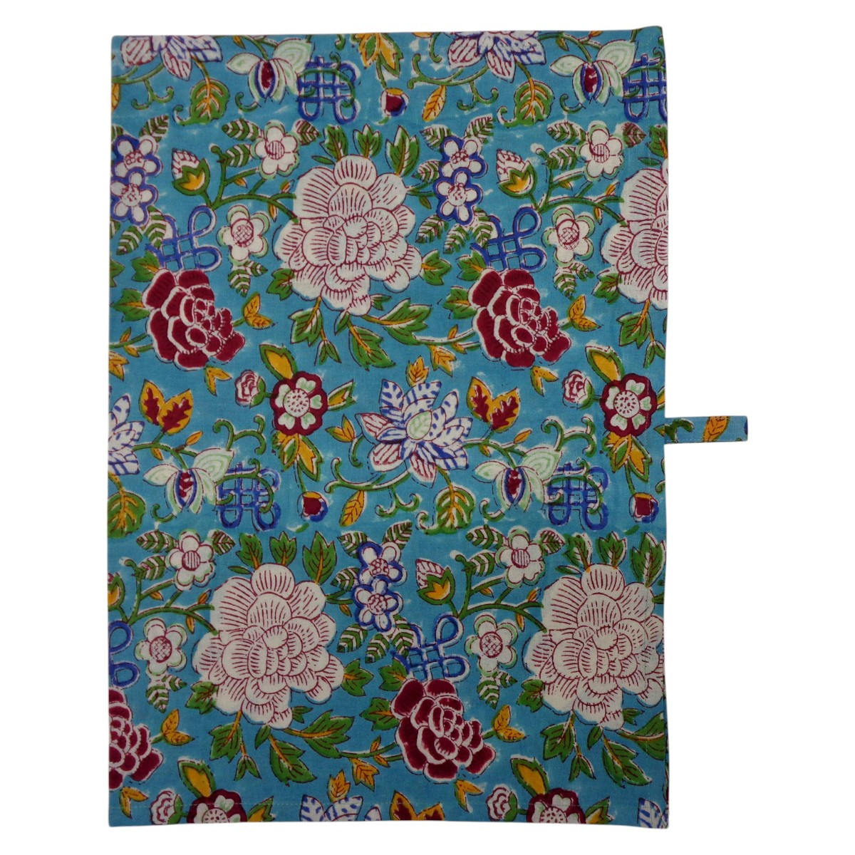 Hand Block Printed Cotton Kitchen Towels 50x70 cms Floral Canvas Blue Jade Gud 206865
