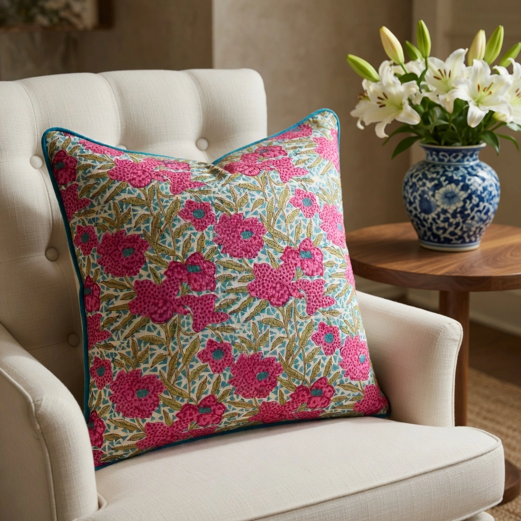 Piping Cushion Cover 50x50 cms Flower Candy 600022