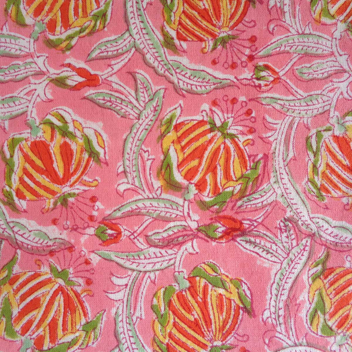 Hand Block Printed Cotton Napkin 45x45 Set of 4 Napkins Frost Pink Floral 202816
