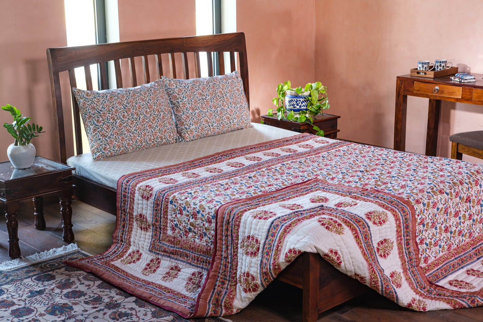Queen Size Soft Cotton Quilt Handmade Genda Bale 100393