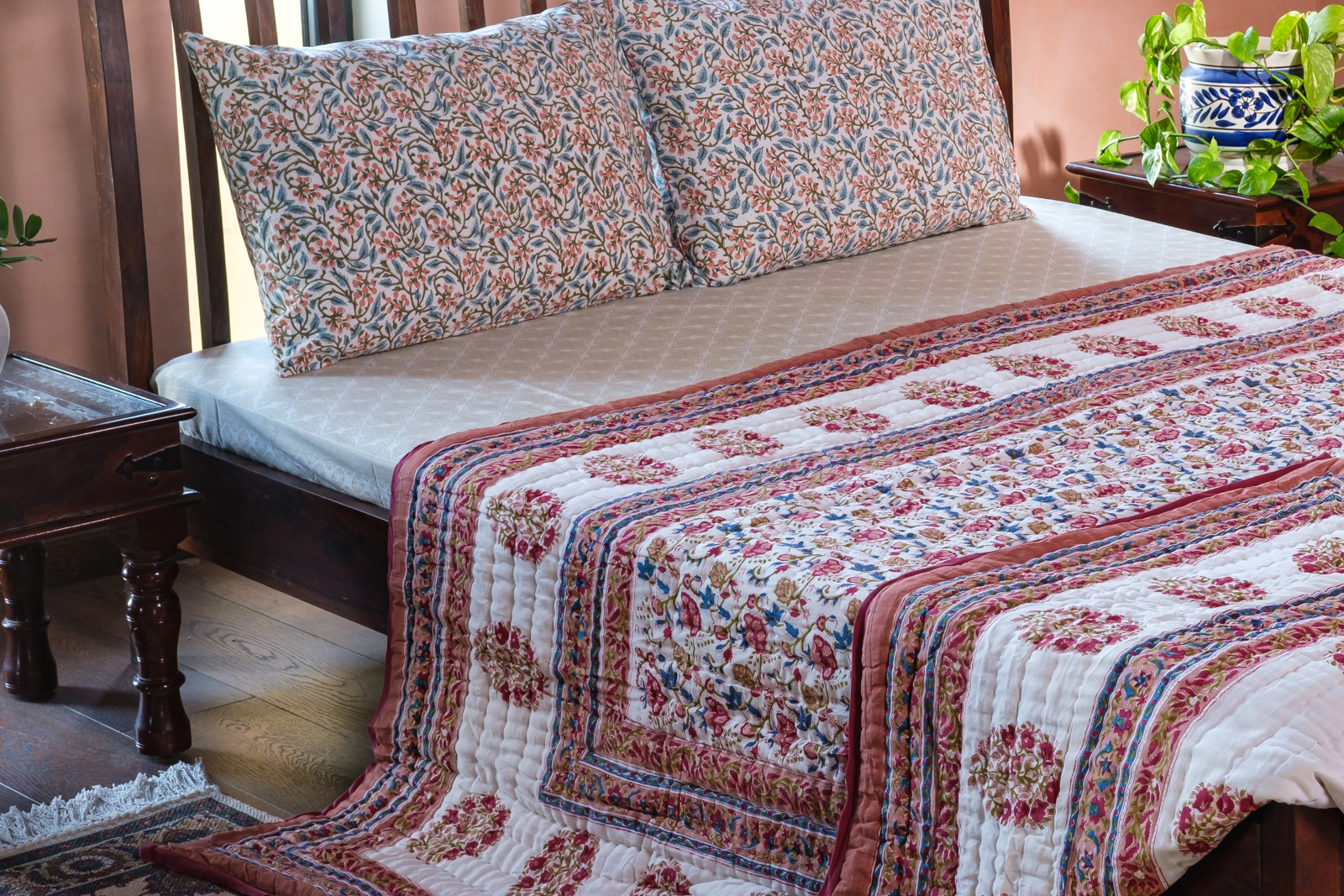 Queen Size Soft Cotton Quilt Handmade Genda Bale 100393
