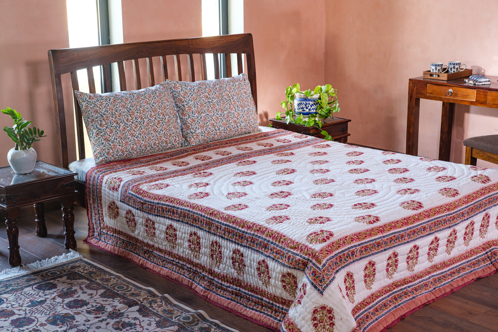 Queen Size Soft Cotton Quilt Handmade Genda Bale 100393