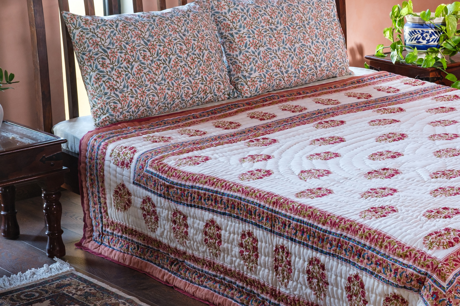 Queen Size Soft Cotton Quilt Handmade Genda Bale 100393