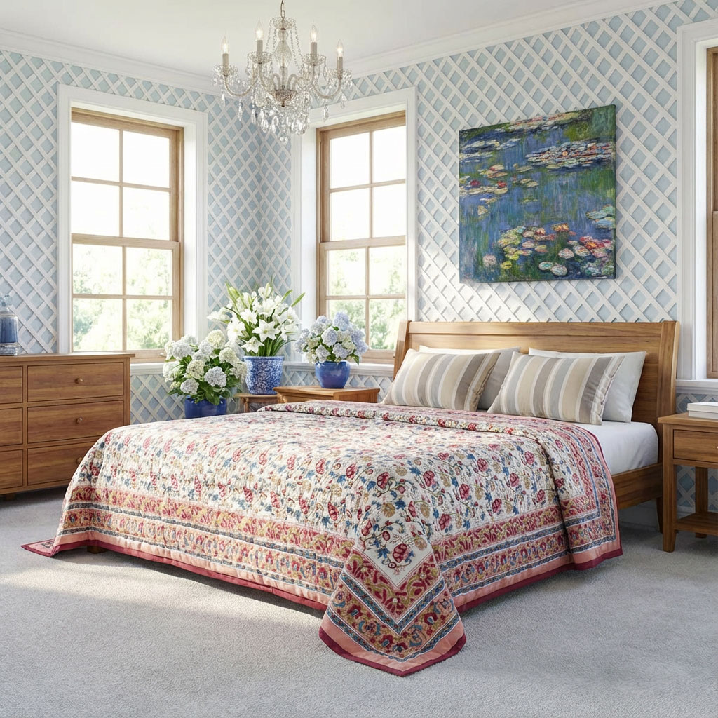 Queen Size Soft Cotton Quilt Handmade Genda Bale 100393