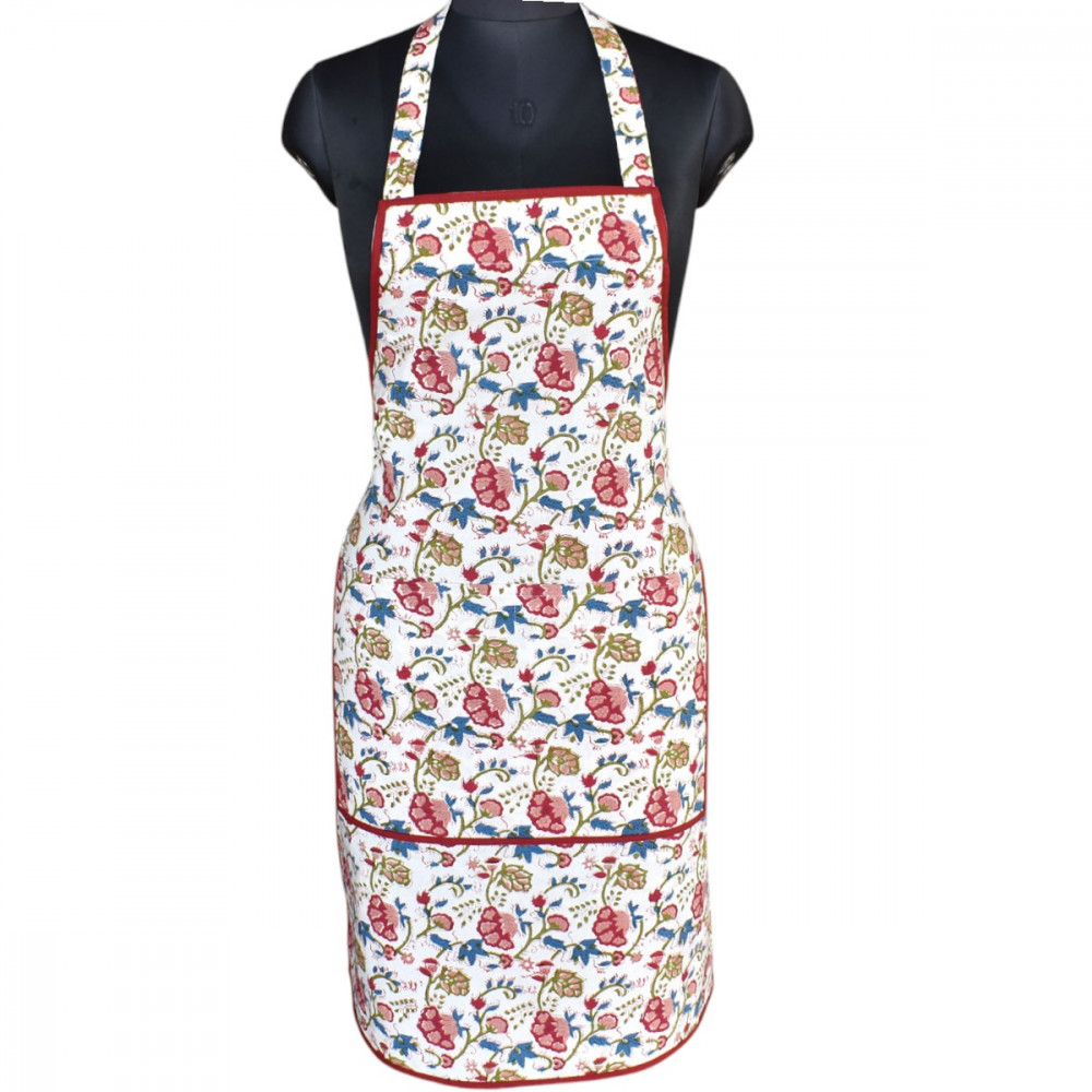 Image of Indian Block-Printed 100% Cotton Apron |  Genda Bale 204998