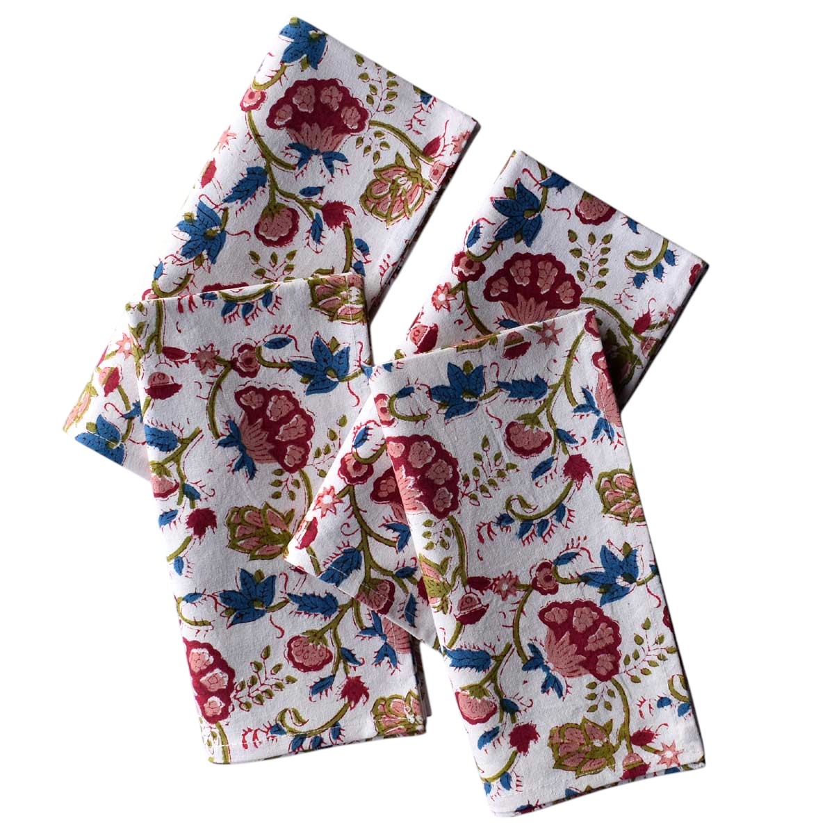 Hand Block Printed Cotton Napkin 45x45 Set of 4 Napkins Genda Bale 105479