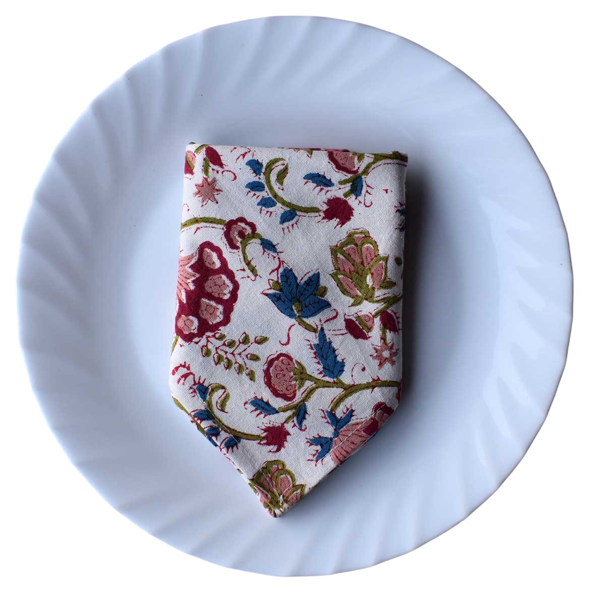 Hand Block Printed Cotton Napkin 45x45 Set of 4 Napkins Genda Bale 105479