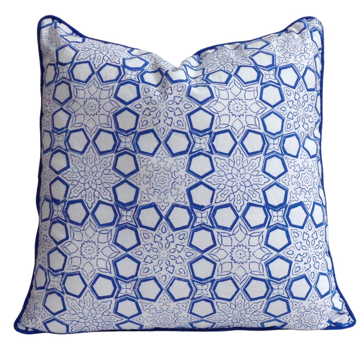 Piping Cushion Cover 50x50 cms Geo Chokri Blue 205196