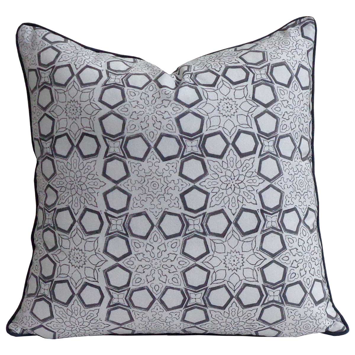 Piping Cushion Cover 50x50 cms Geo Chokri Dark Grey 204249