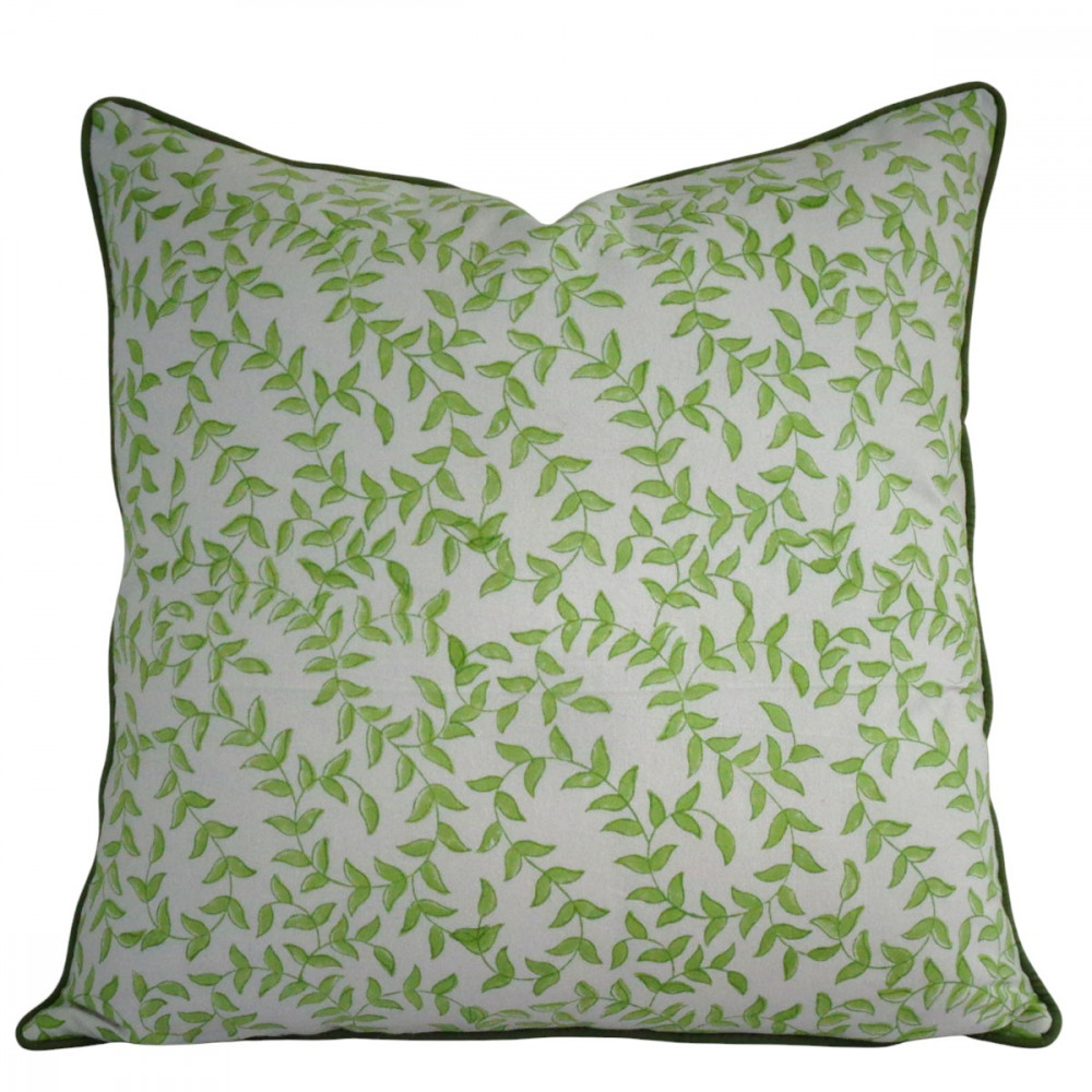Image of Piping Cushion Cover 50x50 cms | Green Vine Harmony 202407