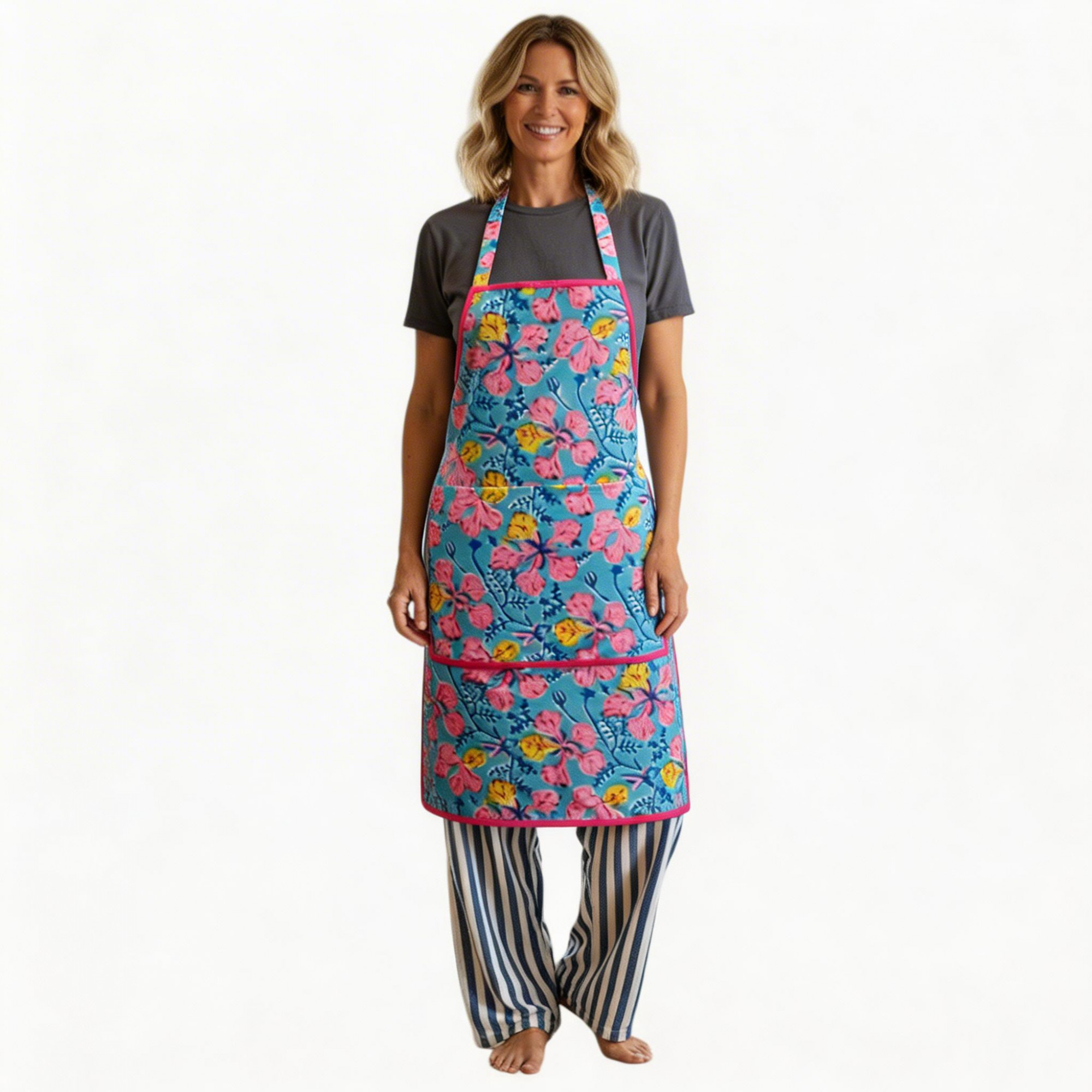 Indian Block-Printed 100 Cotton Apron Gulmohar Gud 208199