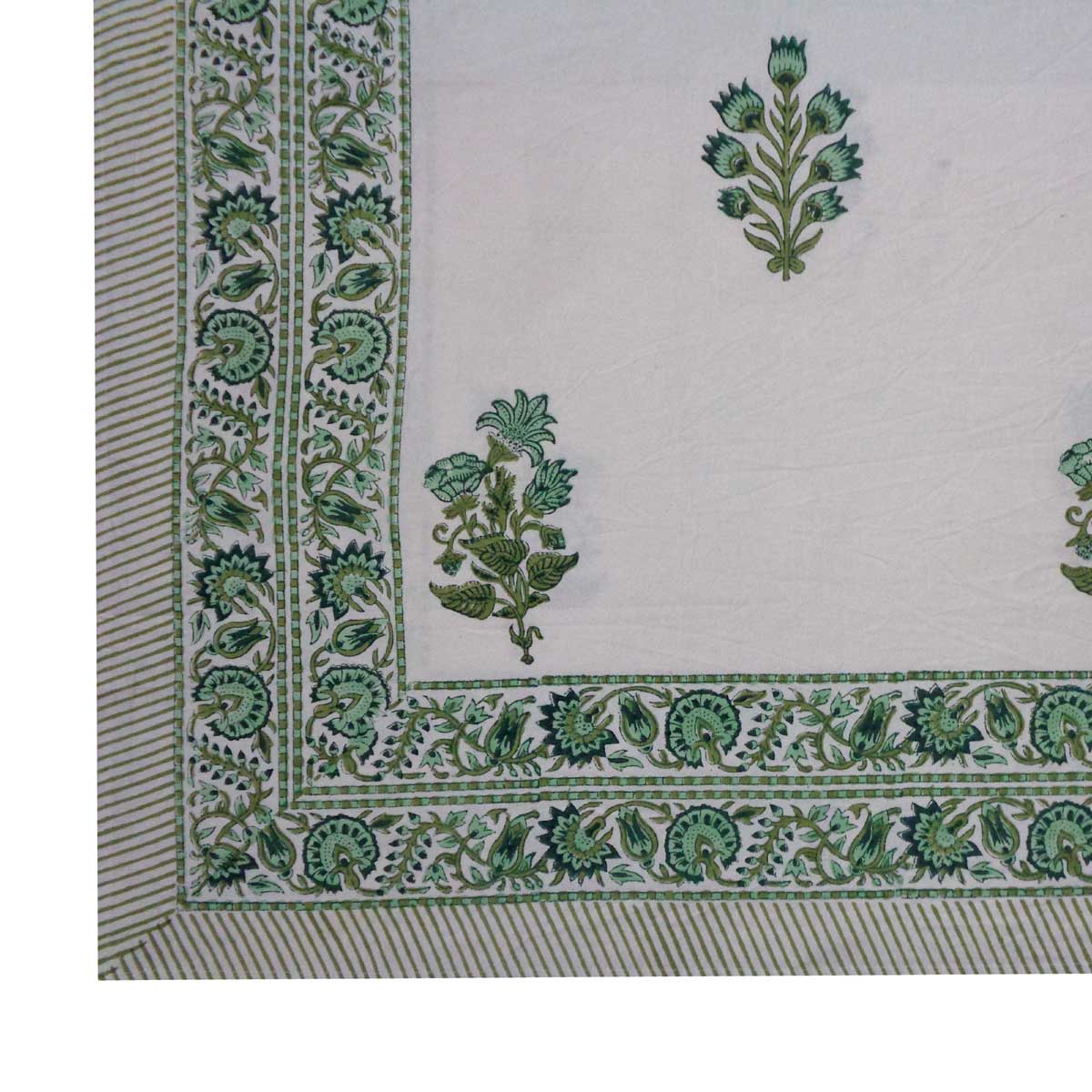 Hand Block Printed Cotton Tablecloth 180x340 cms Hari Bagia Boota 605180