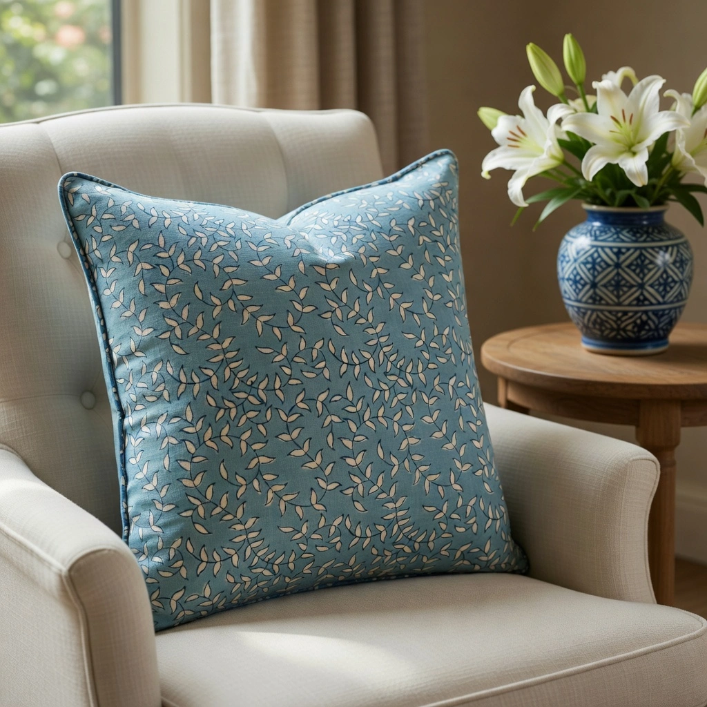 Piping Cushion Cover 50x50 cms Harmony Blue Fill 260416