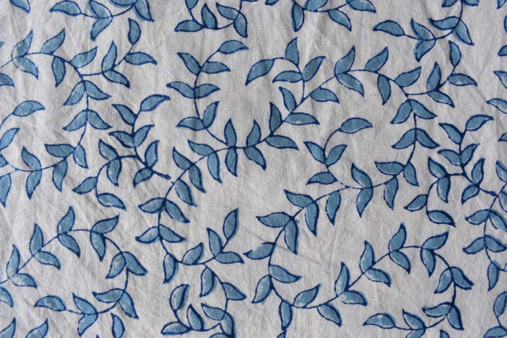Image of 5 Yard Running Fabric Jaipur Block Printed Cotton 20 Sheeting Fabric | Harmony Blue Open 260417