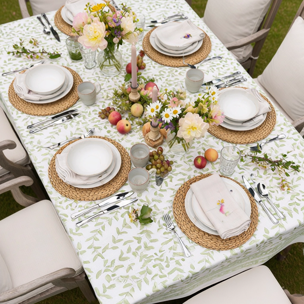 12 Seater Tablecloth 180x340 cms Harmony Green 260418
