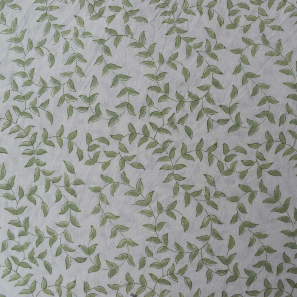 Image of 5 Yard Running Fabric Jaipur Block Printed Cotton 20 Sheeting Fabric | Harmony Green Fill 260418