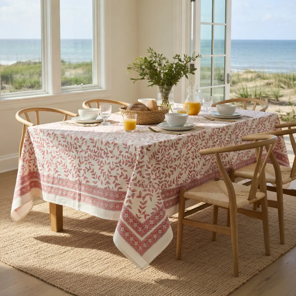 10 Seater Tablecloth 180x270 cms Harmony Peach Open 260414